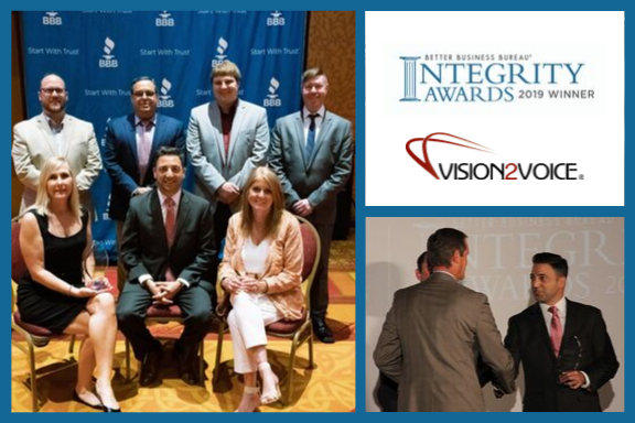 Vision2Voice Wins 2019 Better Business Bureau Integrity Award